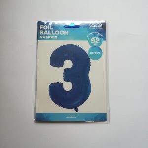 Tamsiai mėlynas folinis  balionas skaičius – 3