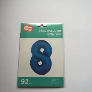 Tamsiai mėlynas folinis  balionas skaičius – 8