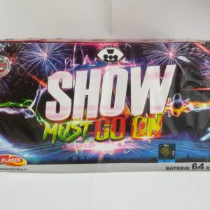 Fejerverkas „SHOW MUST GO ON“ 64 šūvių kryptinė baterija